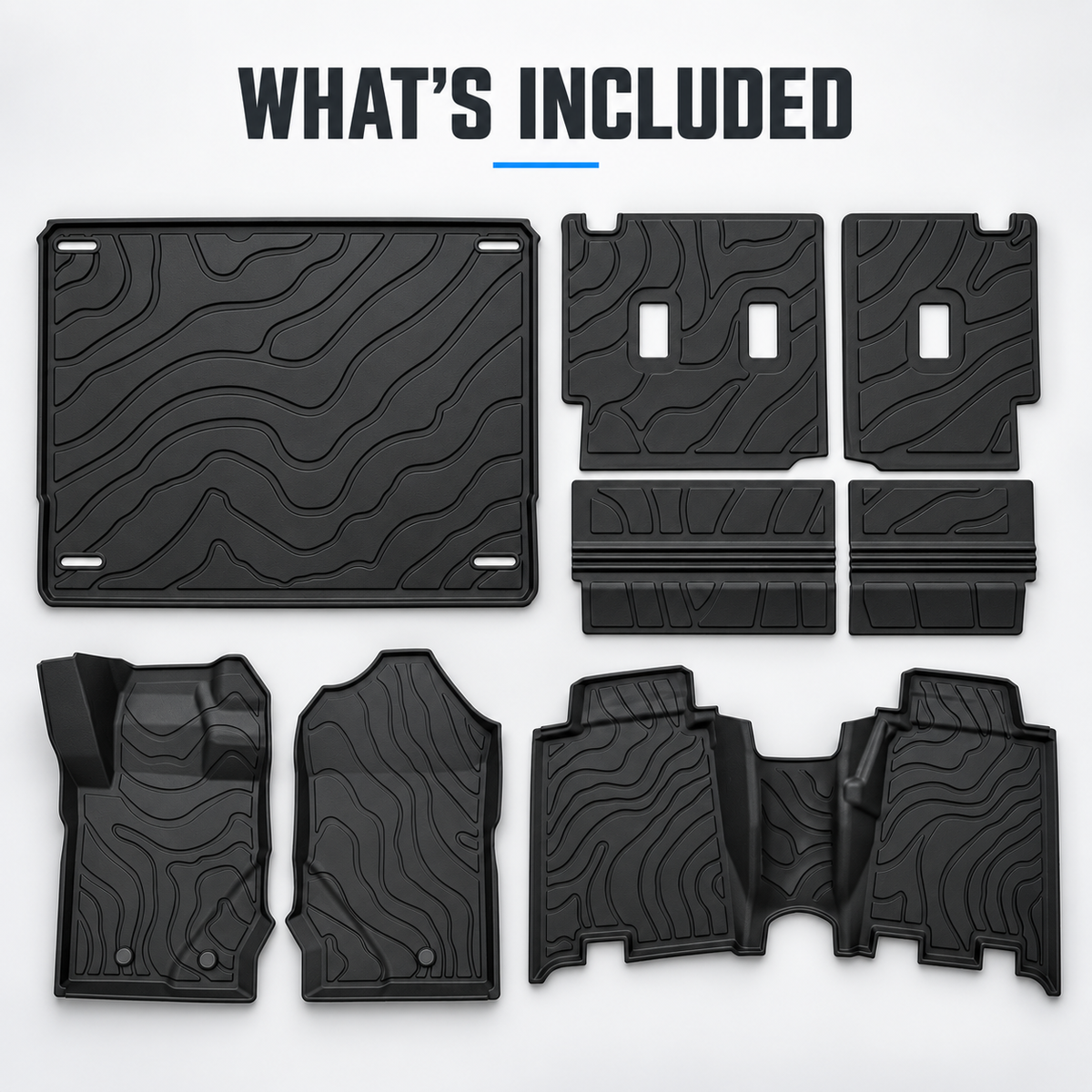 powoq TPE Cargo Mat, Backrest Mats & Floor mats Set for 2021-2026 Ford Bronco 4-Door