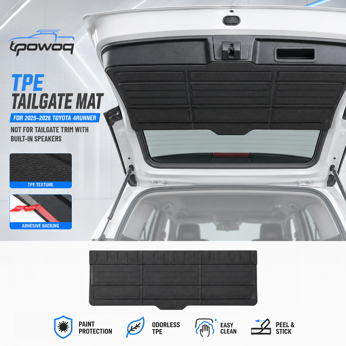 powoq TPE Tailgate Mat for 2025-2026 Toyota 4Runner