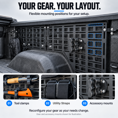 powoq 5.8-ft Side Bed MOLLE Panels for 2019-2025 Chevy Silverado / GMC Sierra