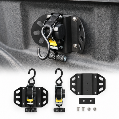 powoq Retractable Ratchet Straps for Ford F-150 (2015-2026), Super Duty (2017-2026) & Lightning (2022-2026)