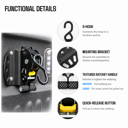 powoq Retractable Ratchet Straps for Ford F-150 (2015-2026), Super Duty (2017-2026) & Lightning (2022-2026)