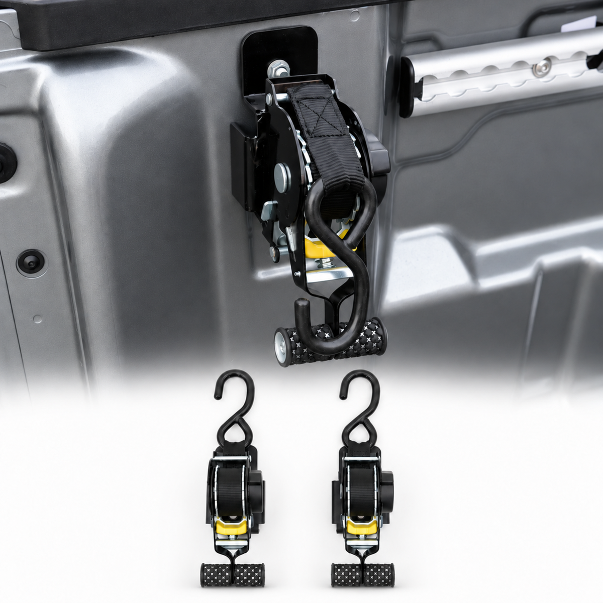 powoq Retractable Ratchet Straps for 2023-2026 Chevy Colorado & GMC Canyon