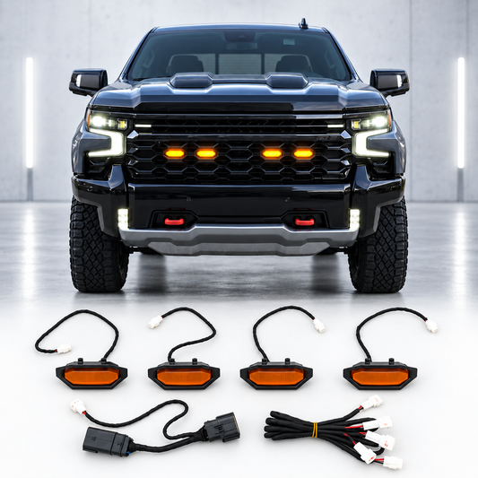 powoq Amber Grille Lights for 2022-2025 Chevy Silverado 1500 ZR2