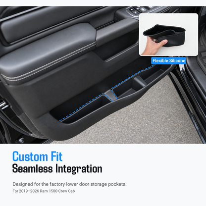 powoq Door Bottom Storage Box for 2019-2026 Ram 1500 Crew Cab