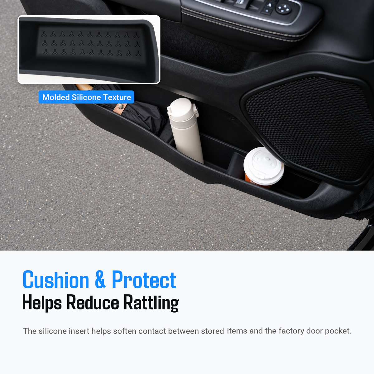 powoq Door Bottom Storage Box for 2019-2026 Ram 1500 Crew Cab