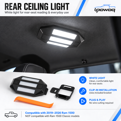 powoq Rear Ceiling Light for 2019-2026 Ram 1500
