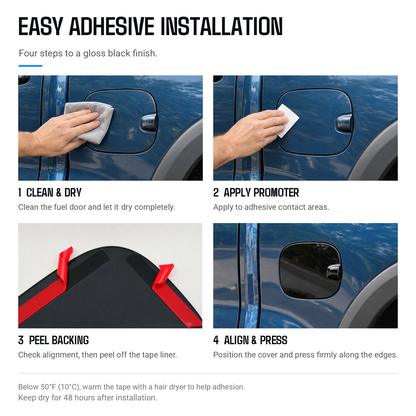 powoq Fuel Door Cover for 2022-2025 Chevy Silverado & GMC Sierra 1500 - Glossy Black