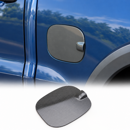 powoq Fuel Door Cover for 2022-2025 Chevy Silverado 1500 & GMC Sierra 1500 - Glossy Carbon Fiber Pattern