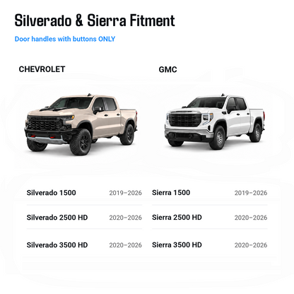 powoq Door Handle Covers for Silverado/Sierra 1500 (2019-2026) & 2500 HD/3500 HD (2020-2026)