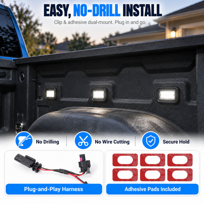 powoq 6-Piece LED Truck Bed Lights for 2019-2026 Chevy Silverado 1500