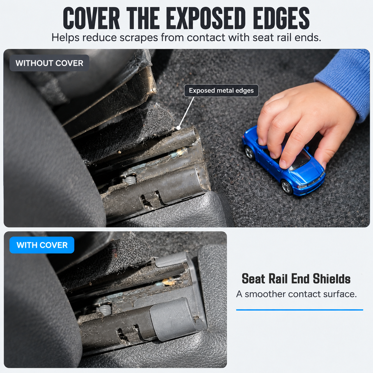 powoq Seat Rail Covers for 2019-2025 Ram 1500