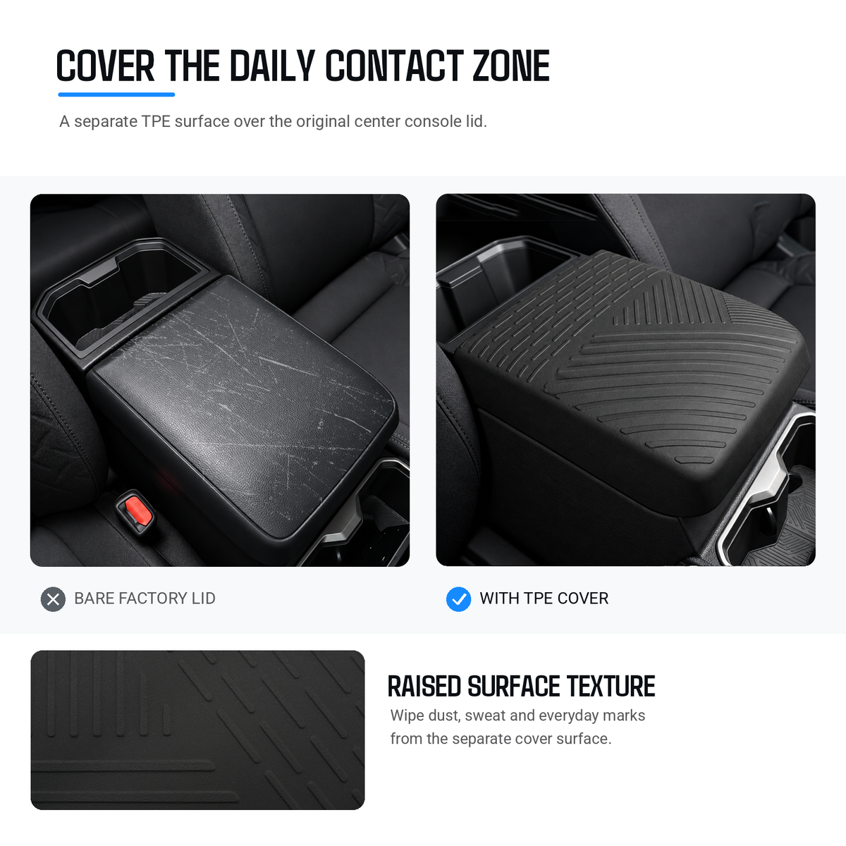 powoq Center Console Armrest Cover for 2024-2026 Toyota Tacoma / 2025-2026 Toyota 4Runner