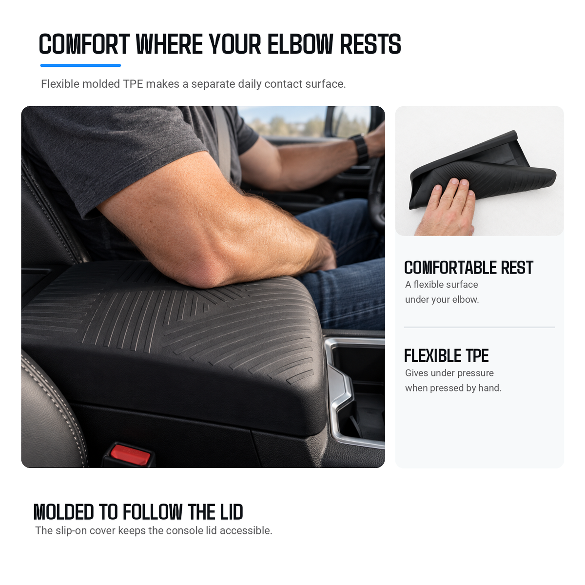powoq Center Console Armrest Cover for 2024-2026 Toyota Tacoma / 2025-2026 Toyota 4Runner