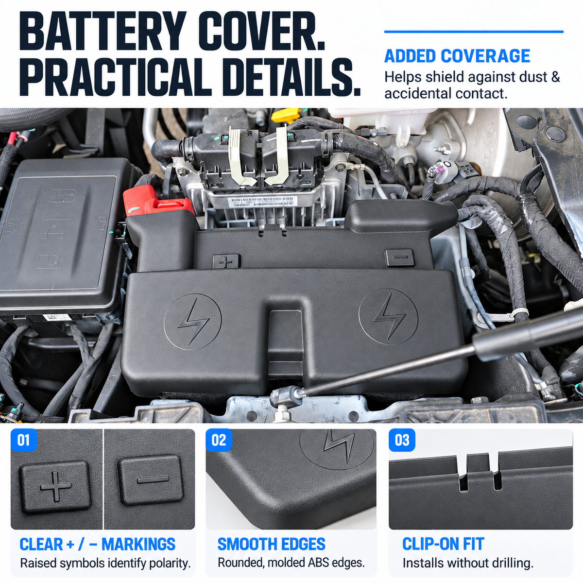 powoq Battery Box Cover for 2019-2025 Ram 1500 Gasoline Models
