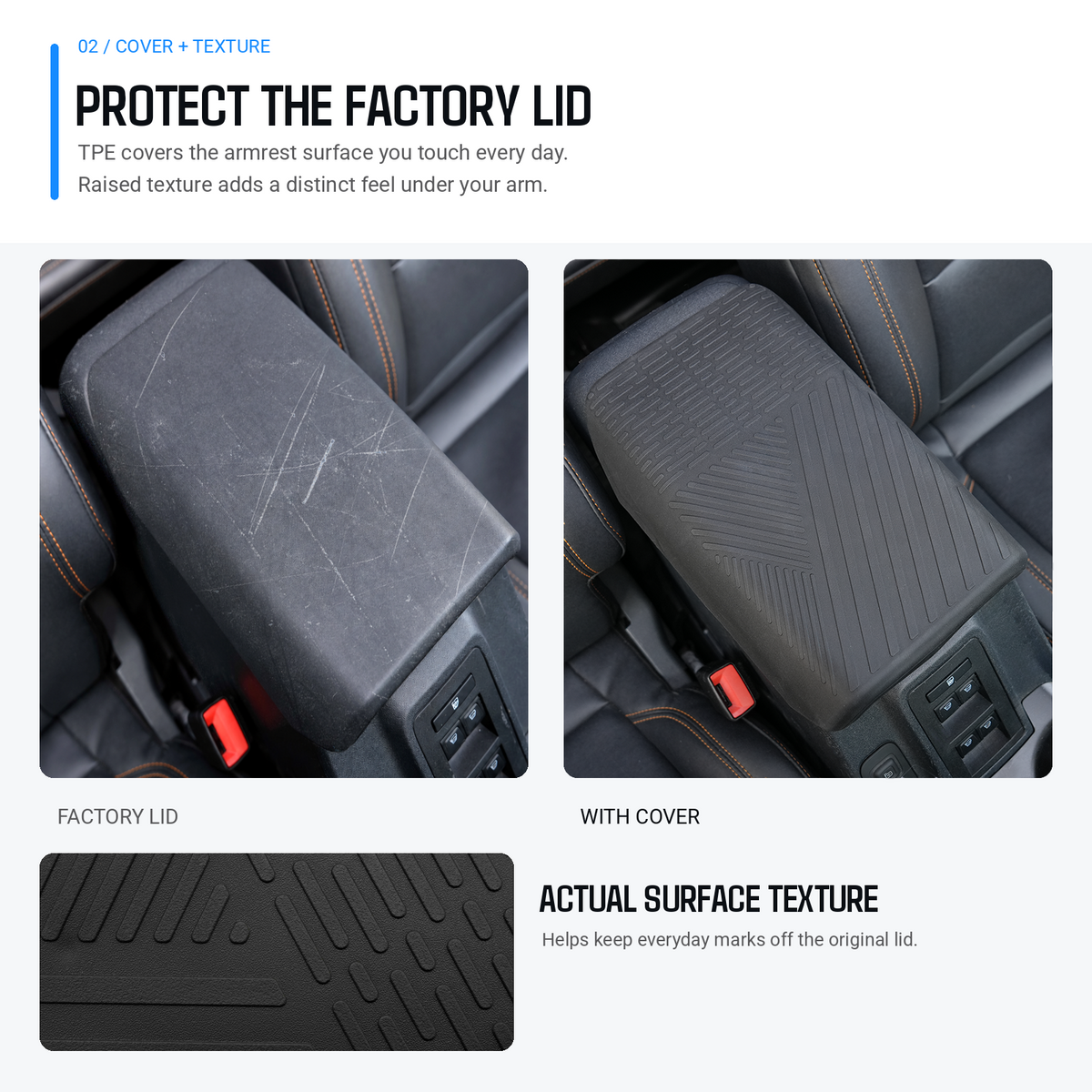 powoq Cubierta del reposabrazos de la consola central compatible con Ford Bronco 2021-2026