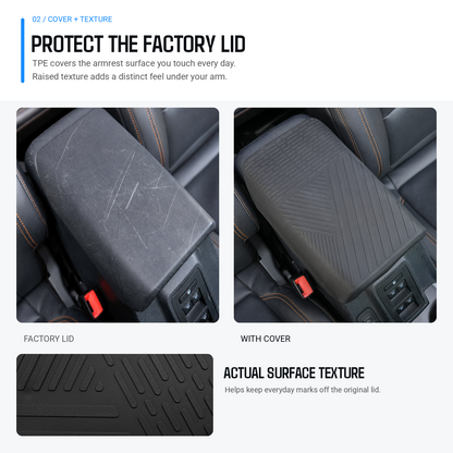 powoq Cubierta del reposabrazos de la consola central compatible con Ford Bronco 2021-2026