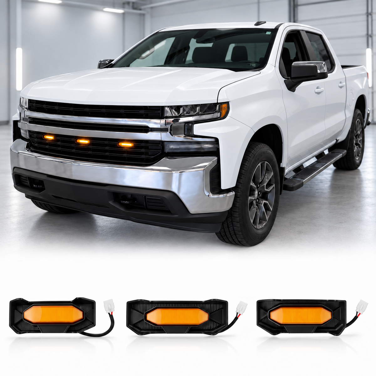 powoq LED Front Grille Lights for 2022-2026 Chevy Silverado 1500 LT