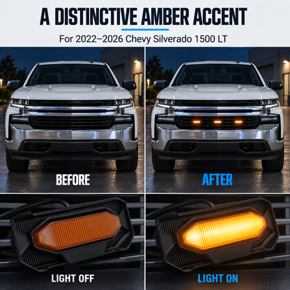 powoq LED Front Grille Lights for 2022-2026 Chevy Silverado 1500 LT