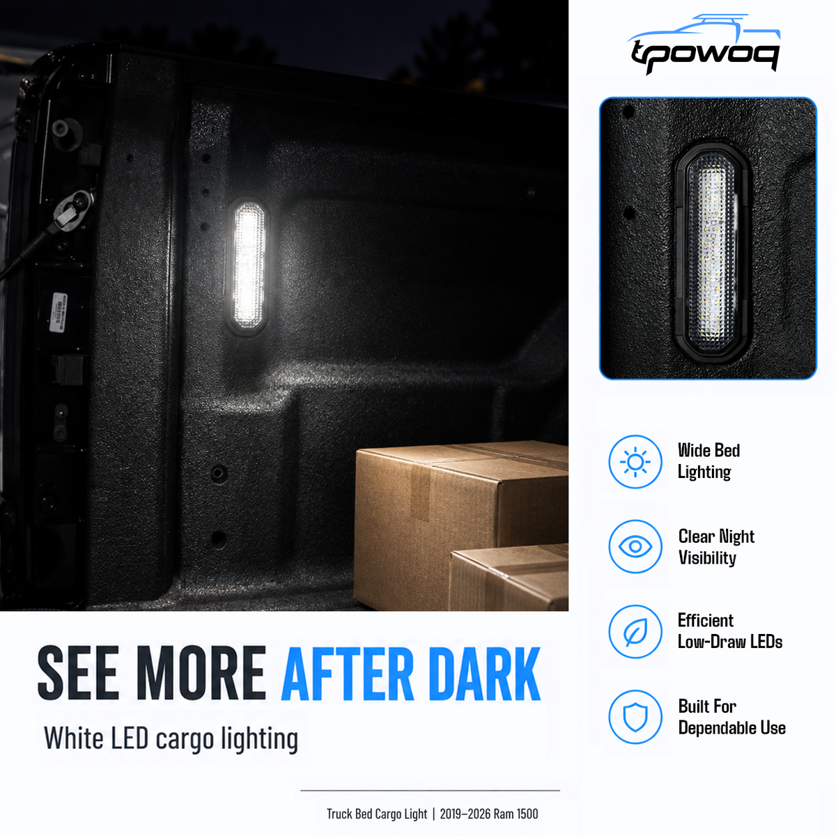 powoq Truck Bed Cargo Lights for 2019-2026 Ram 1500