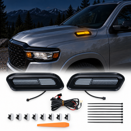 powoq LED Hood Side Marker Light for 2019-2025 Ram 1500