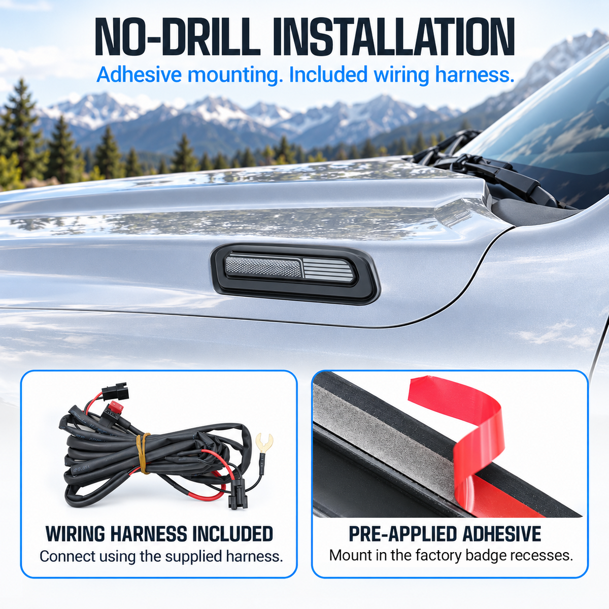 powoq LED Hood Side Marker Light for 2019-2025 Ram 1500