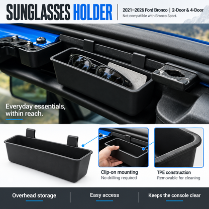 powoq Sunglasses Holder for 2021-2026 Ford Bronco