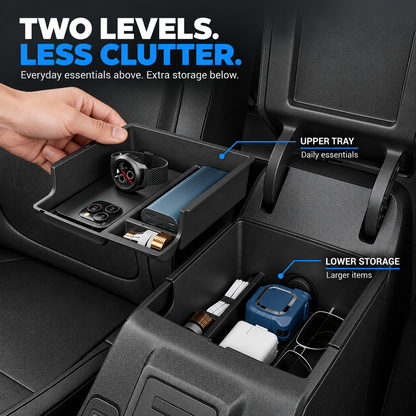 powoq Dual-Layer Center Console Organizer for 2021-2024 Ford Bronco