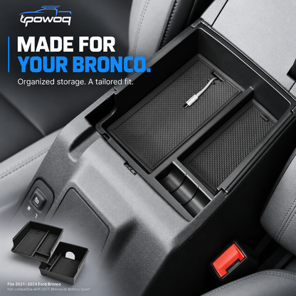 powoq Dual-Layer Center Console Organizer for 2021-2024 Ford Bronco
