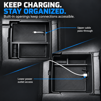 powoq Dual-Layer Center Console Organizer for 2021-2024 Ford Bronco