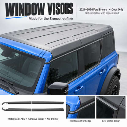 powoq Window Visor for 2021-2026 Ford Bronco 4-Door