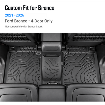 powoq TPE Floor Mats for 2021-2026 Ford Bronco 4-Door