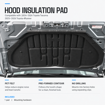 powoq Hood Insulation Pad for 2024-2026 Toyota Tacoma / 2025-2026 Toyota 4Runner