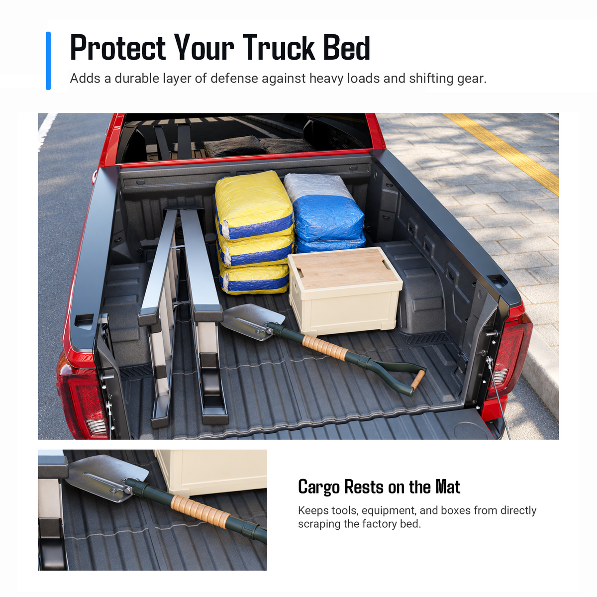 powoq 5.8-ft Truck Bed Mat for 2019-2026 Chevy Silverado & GMC Sierra 1500