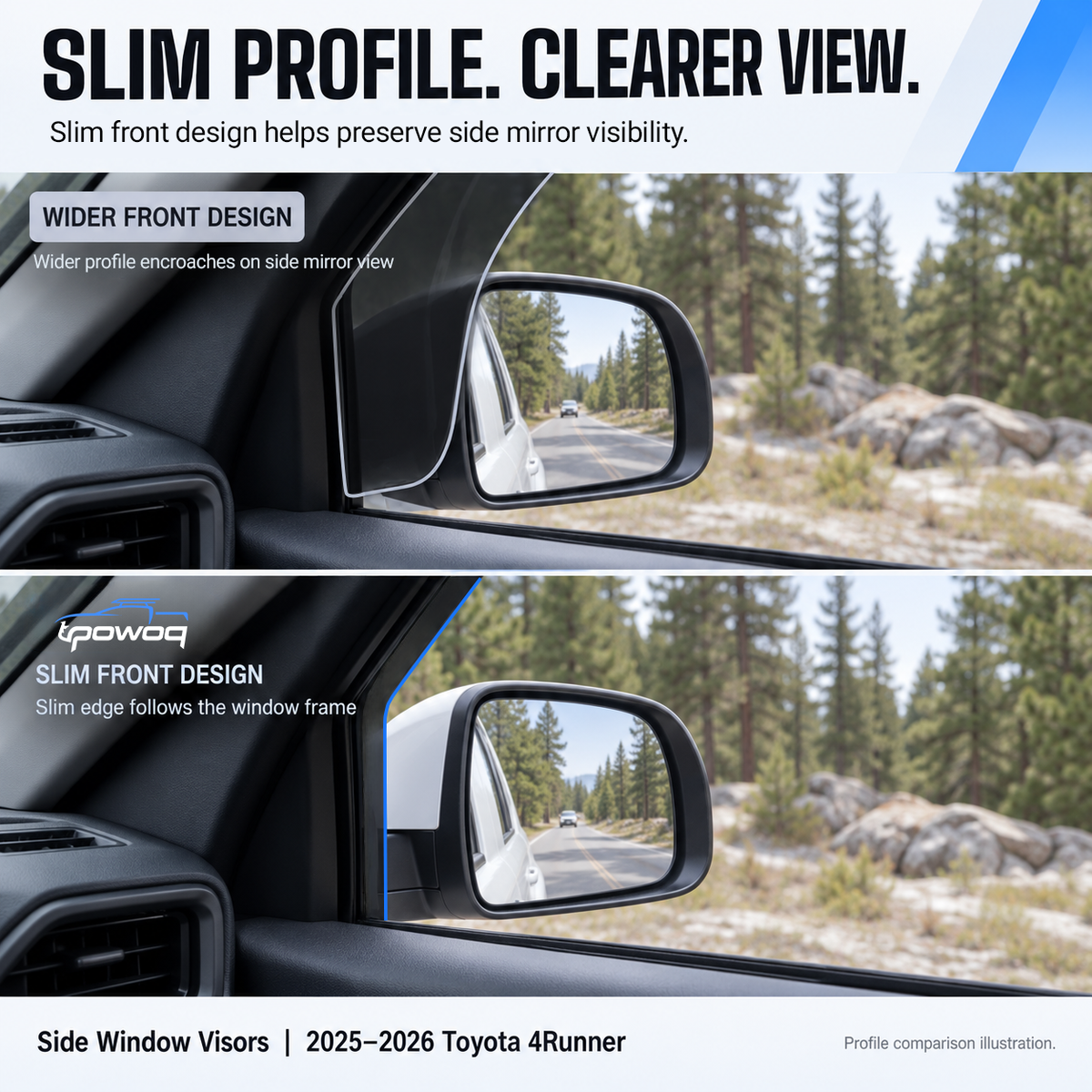 powoq Side Window Visors for 2025-2026 Toyota 4Runner