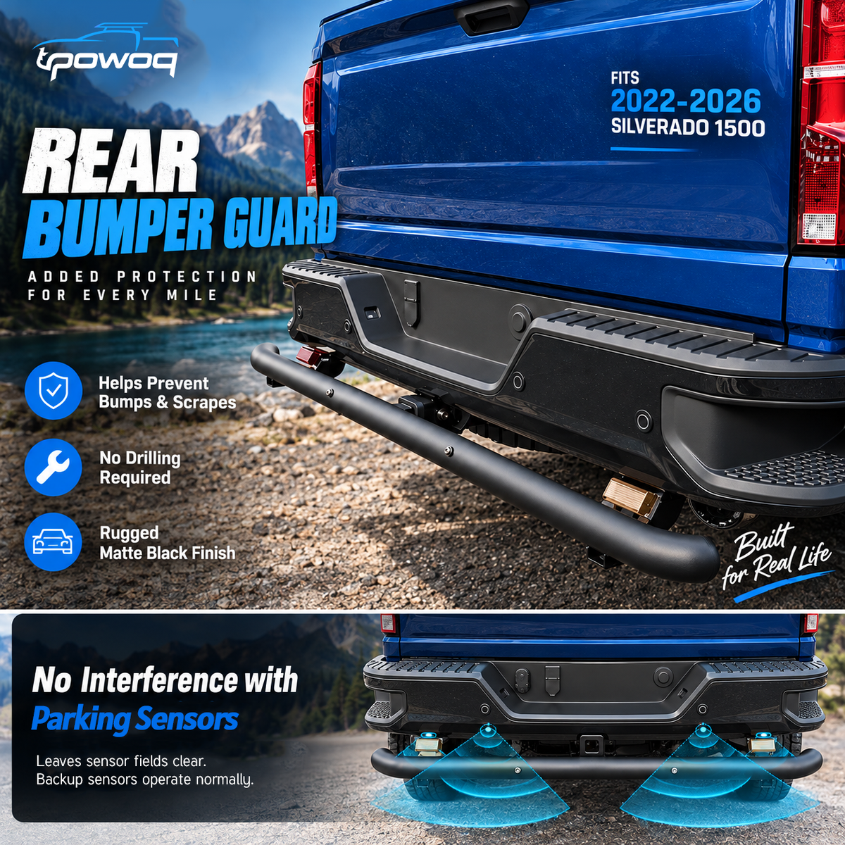 powoq Rear Bumper Guard for 2022-2026 Chevy Silverado ZR2 / LT