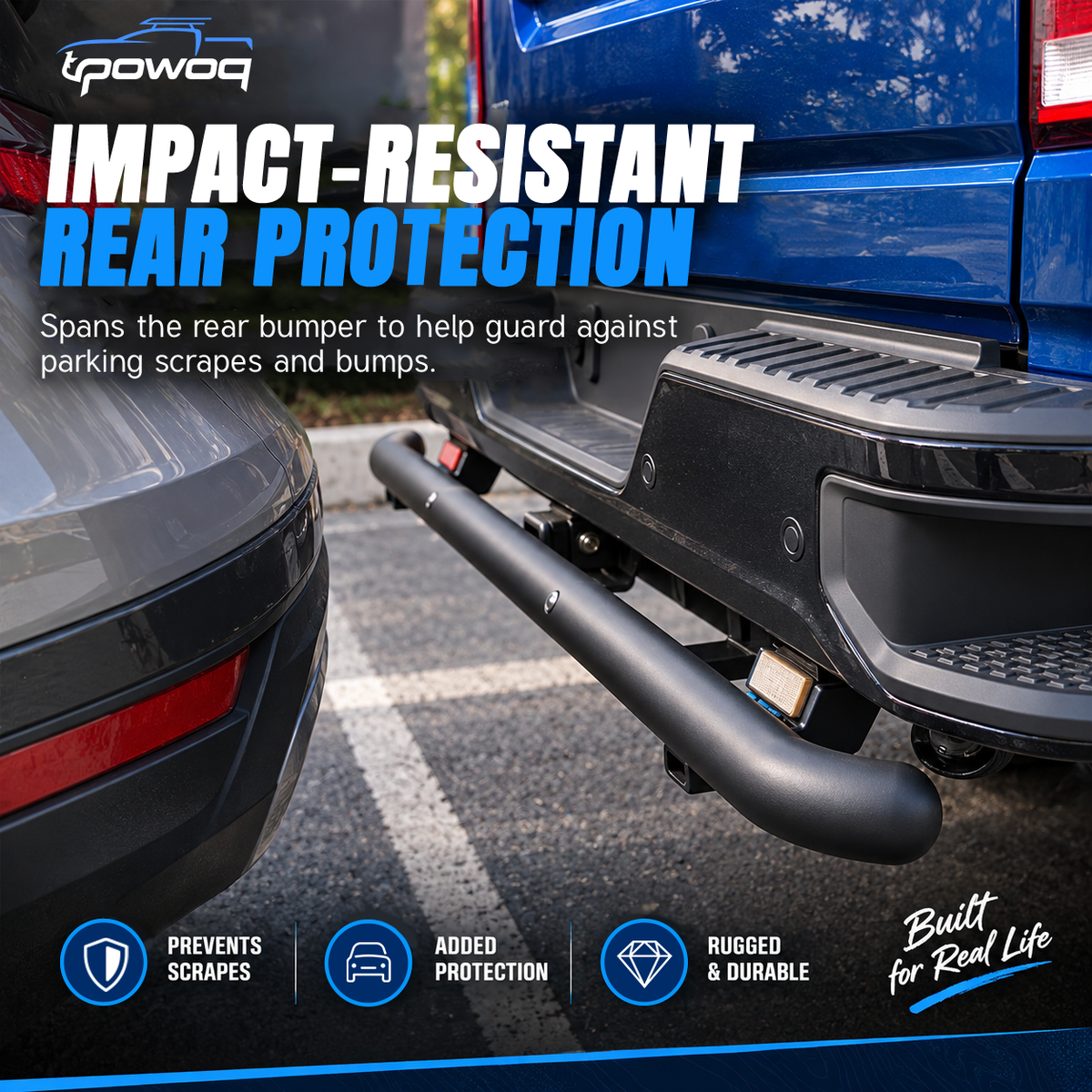 powoq Rear Bumper Guard for 2022-2026 Chevy Silverado ZR2 / LT