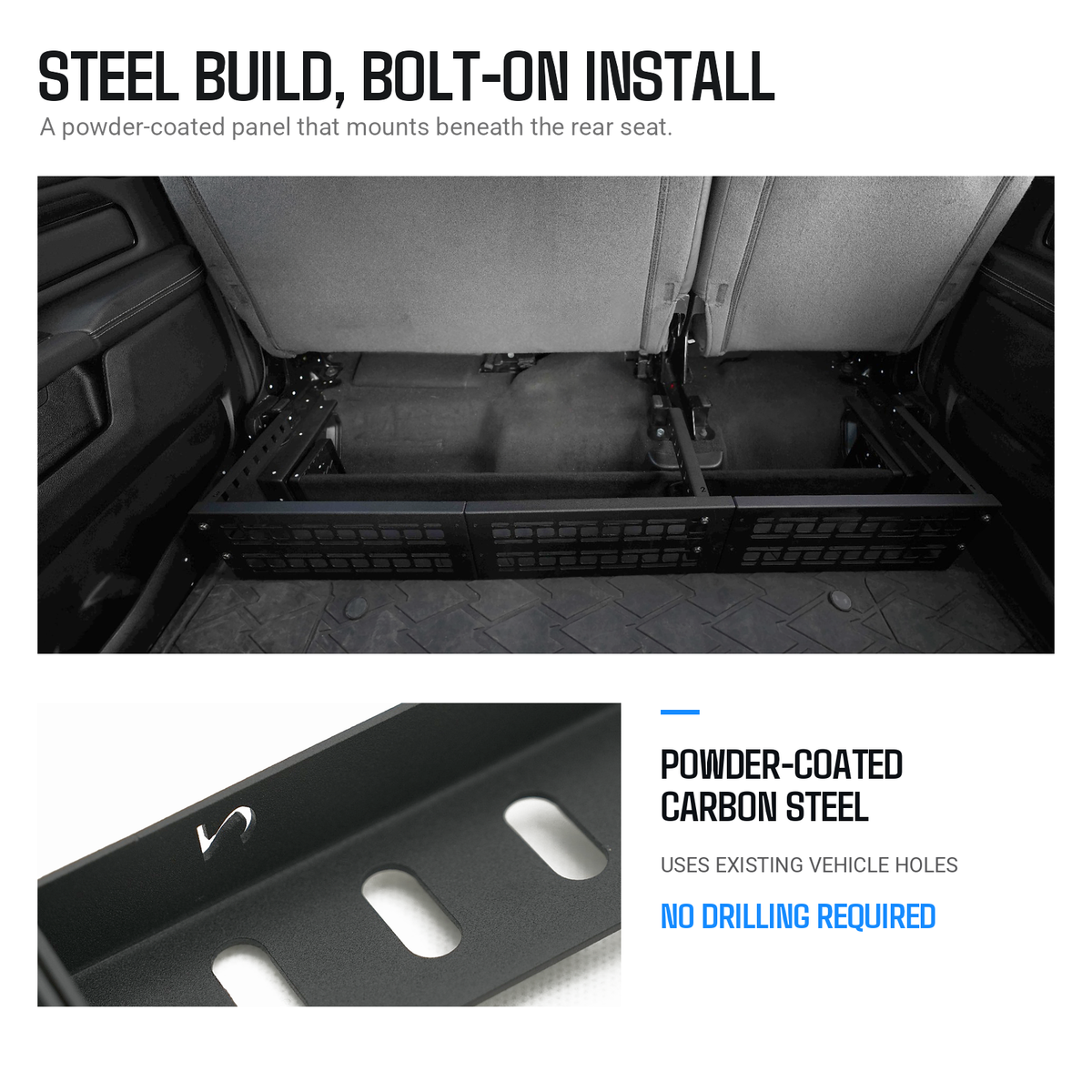 powoq Under-Seat MOLLE Panel for 2019-2026 Ram 1500 Crew Cab