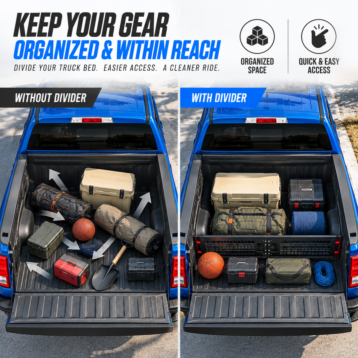 powoq Truck Bed Divider with MOLLE Panel for 2022-2026 Ford Maverick XLT