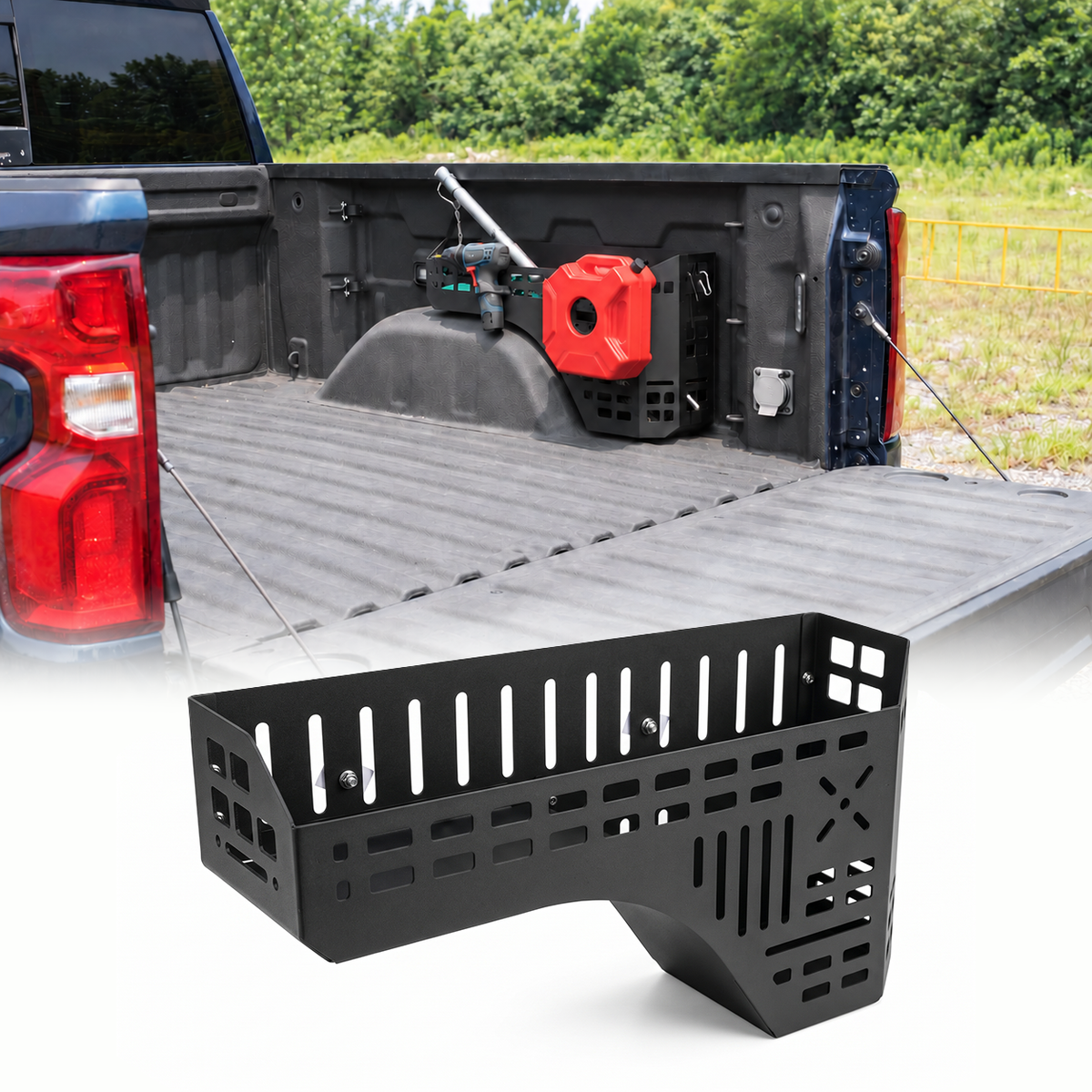 powoq Passenger-Side Truck Bed Storage Box for 2019-2026 Chevy Silverado / GMC Sierra 1500