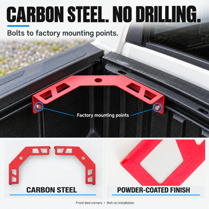 powoq Bed Rail Corner Gussets for 2022-2026 Toyota Tundra / 2024-2026 Toyota Tacoma