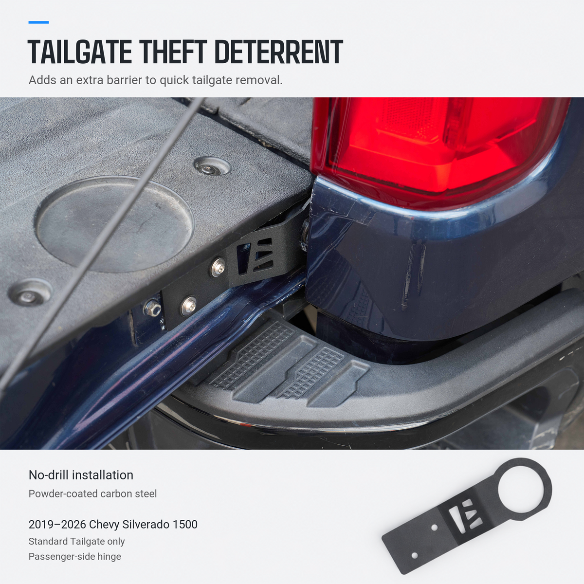 powoq Tailgate Anti-Theft Lock for 2019-2026 Chevy Silverado 1500