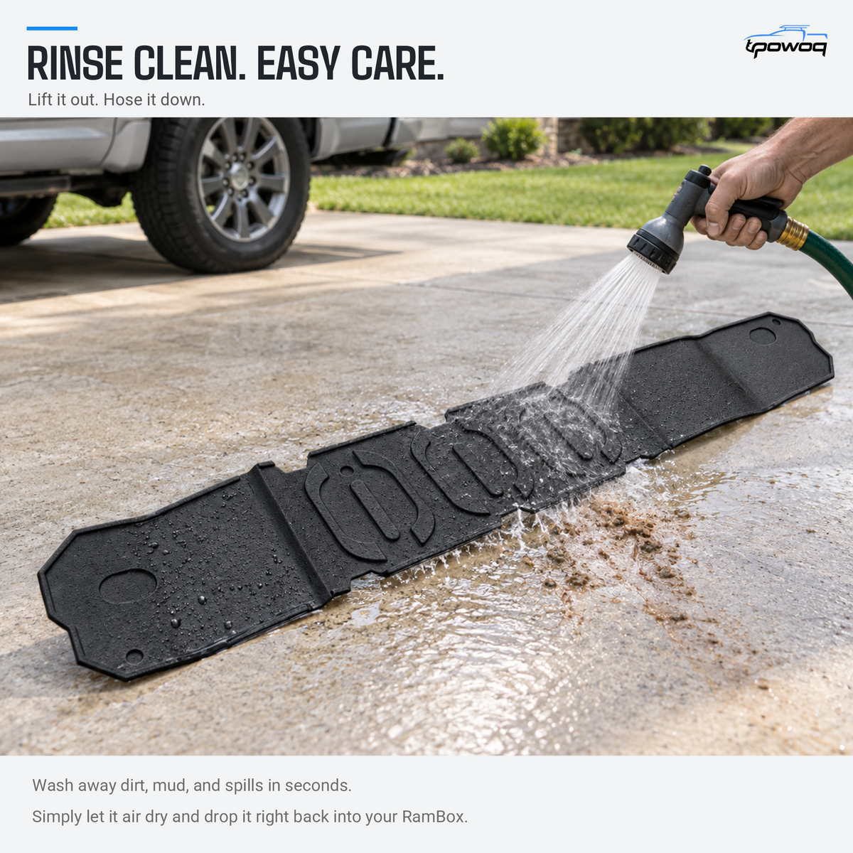 powoq 2-Piece RamBox Storage Bin Mats for 2019-2026 Ram 1500 5'7" Bed