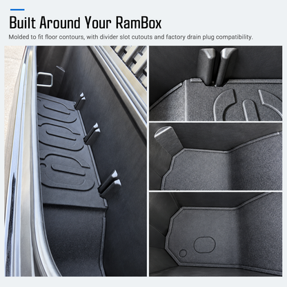 powoq 2-Piece RamBox Storage Bin Mats for 2019-2026 Ram 1500 5'7" Bed