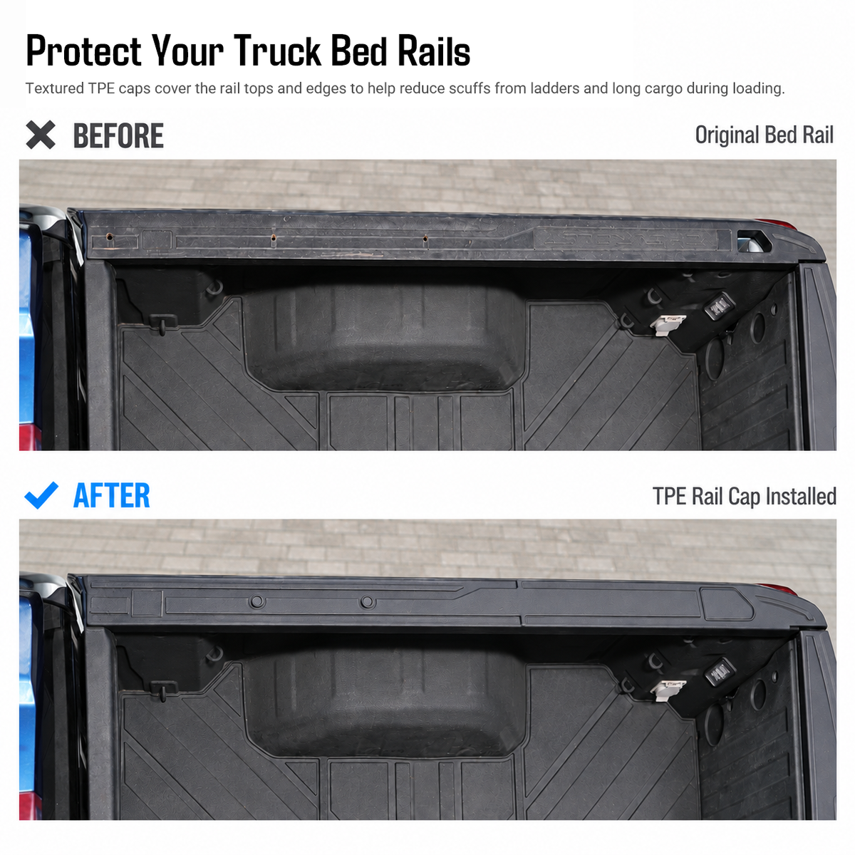 powoq 5.8-ft Truck Bed Rail Caps for 2019-2026 Chevy Silverado & GMC Sierra 1500