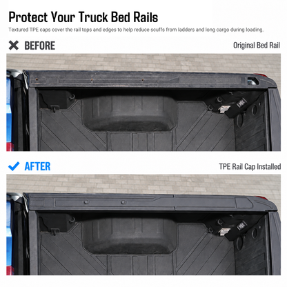 powoq 5.8-ft Truck Bed Rail Caps for 2019-2026 Chevy Silverado & GMC Sierra 1500