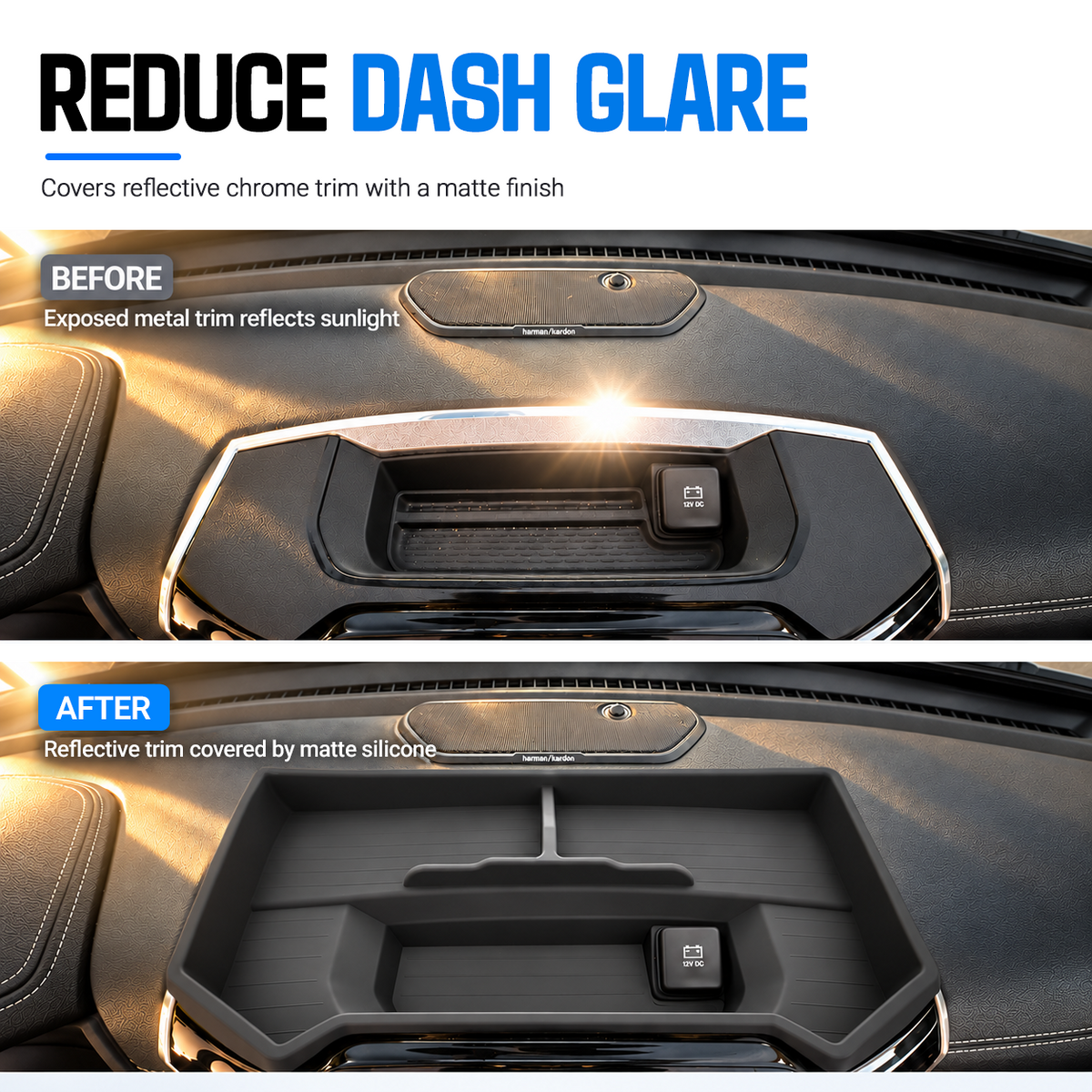 powoq Silicone Dashboard Storage Organizer for 2019-2026 Ram 1500