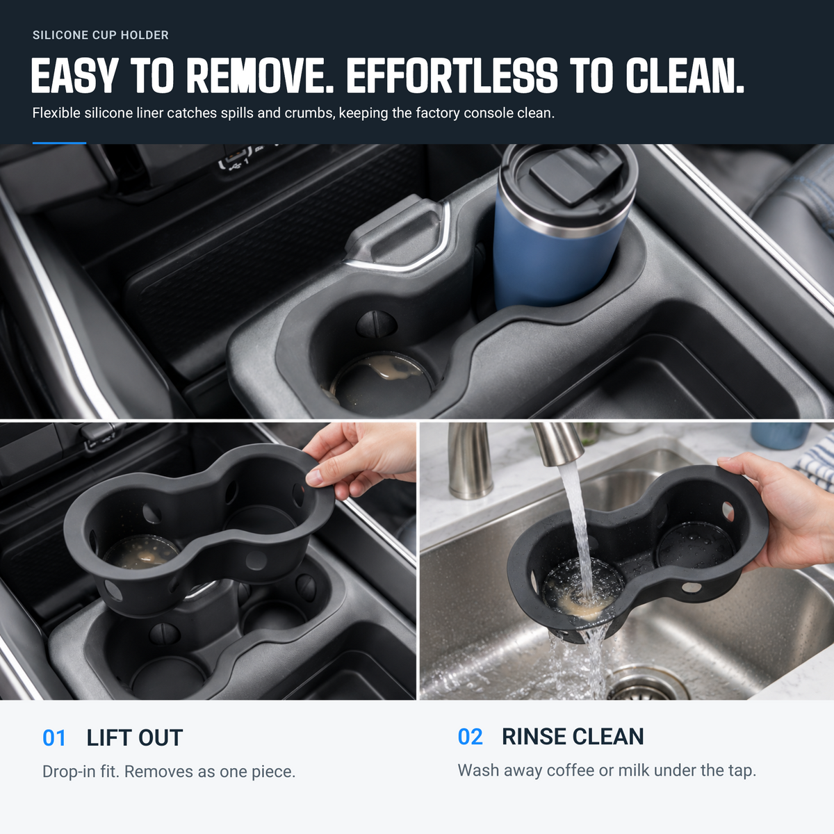 powoq Cup Holder Insert for 2019-2026 Ram 1500