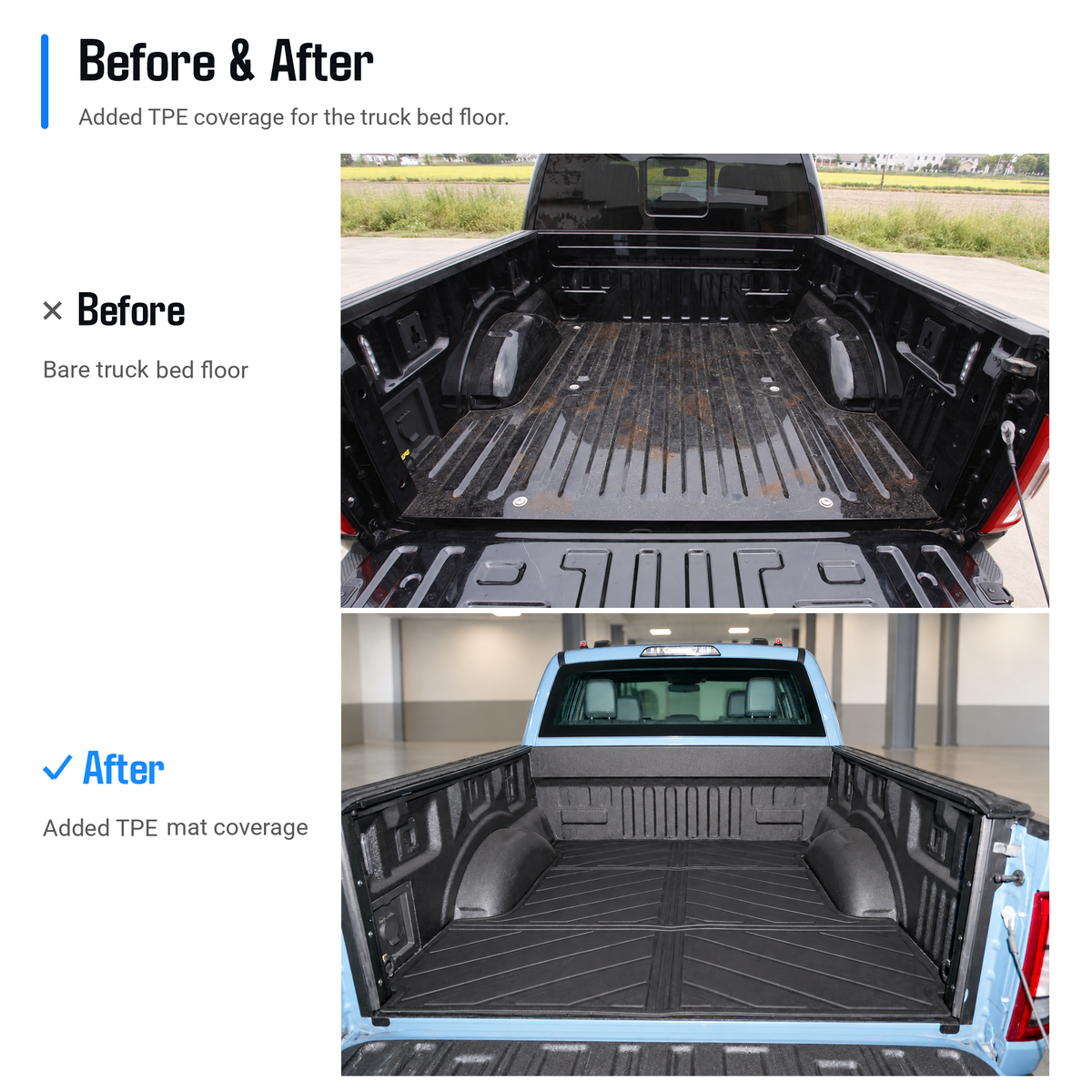 powoq 5.5-ft TPE Truck Bed Mat for 2015-2026 Ford F-150