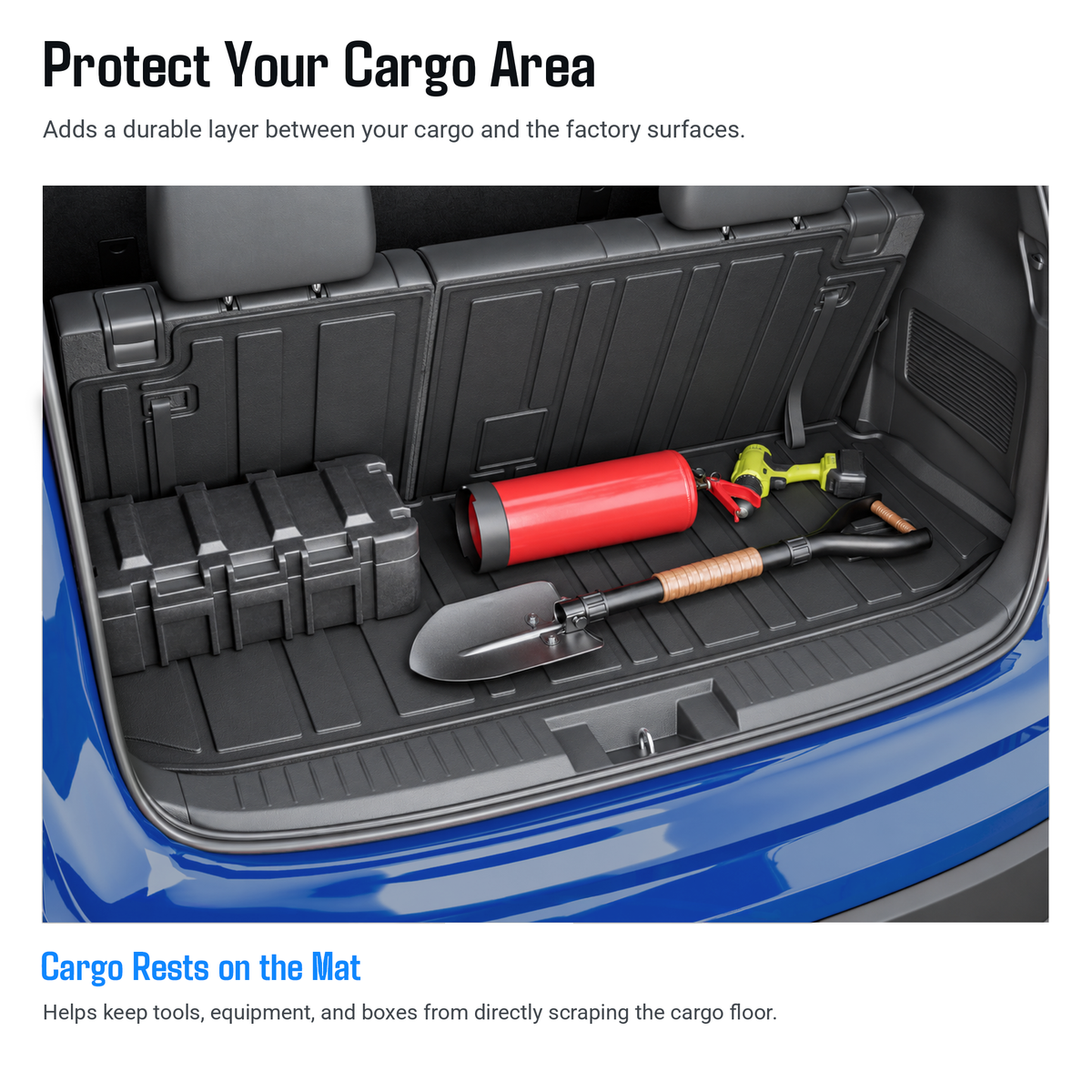 powoq Cargo Mat with Backrest Mat for 2020-2026 Toyota Highlander (7 Seats)