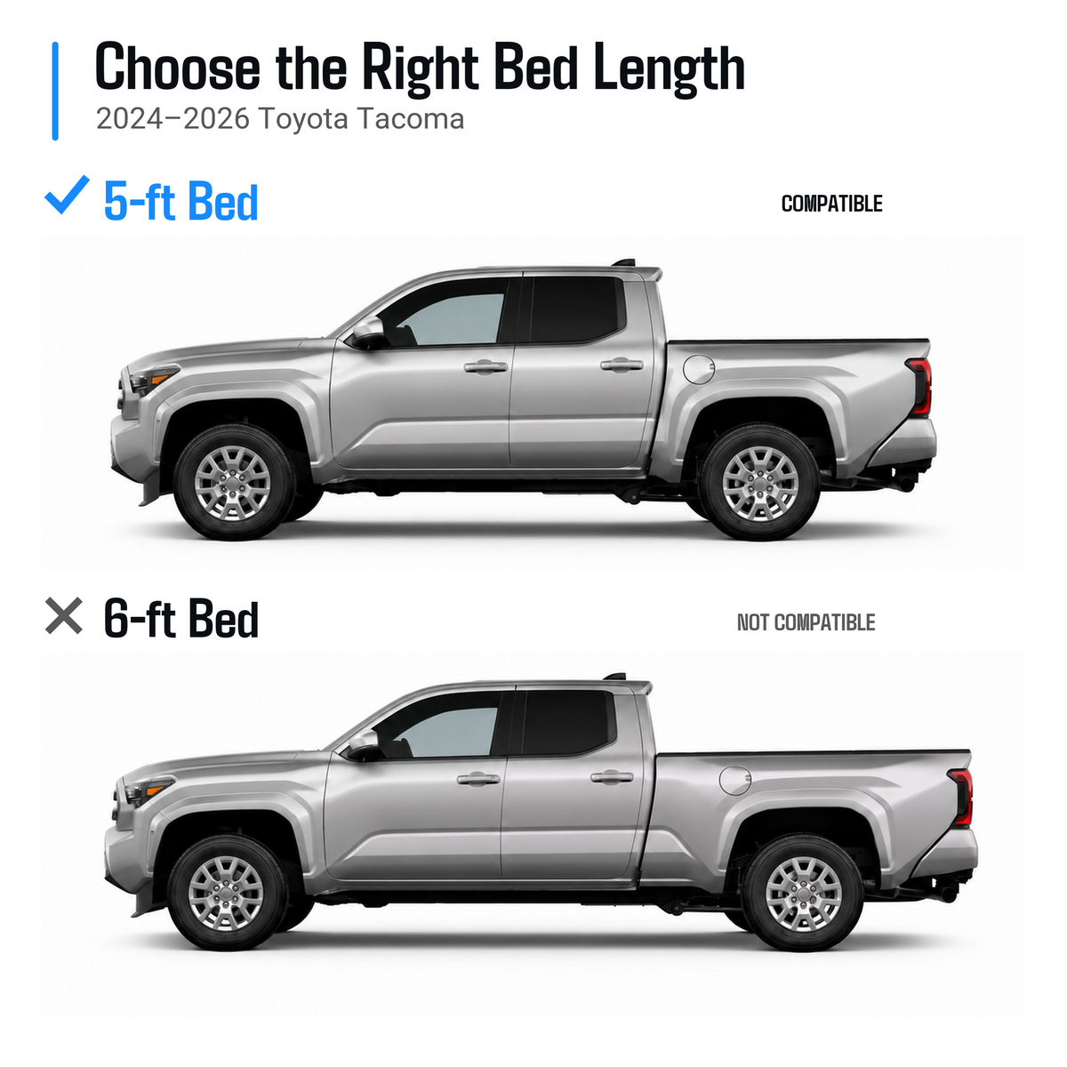 powoq 5-ft Truck Bed Mat for 2024-2026 Toyota Tacoma